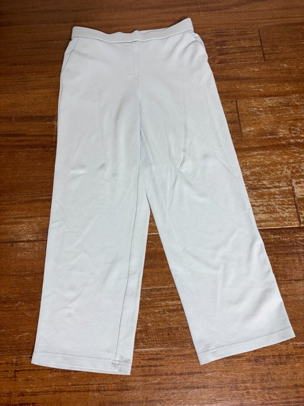 OGL Wide Leg Pull On Travel Pants Medium Petite M/P Light Blue Gray